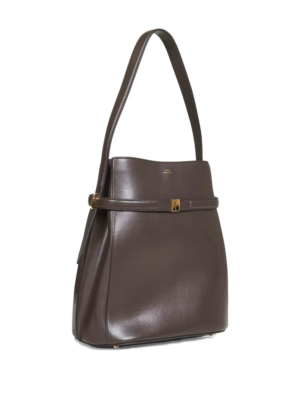 TOTEME Leren bucket-tas met ceintuur Bruin