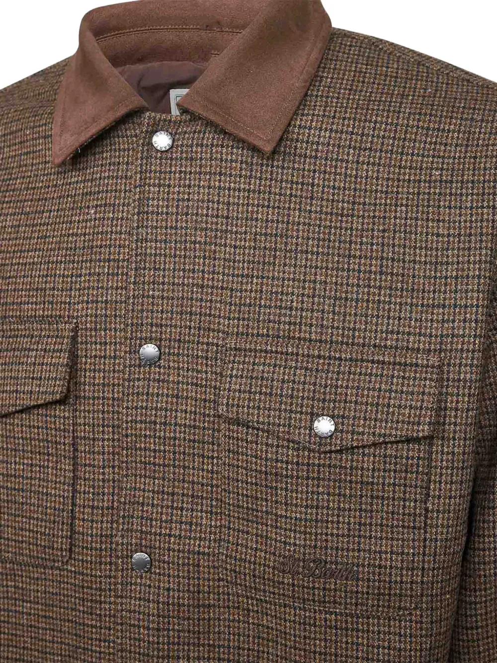 MC2 Saint Barth Jack met opgestikte zak en pied-de-poule print Bruin