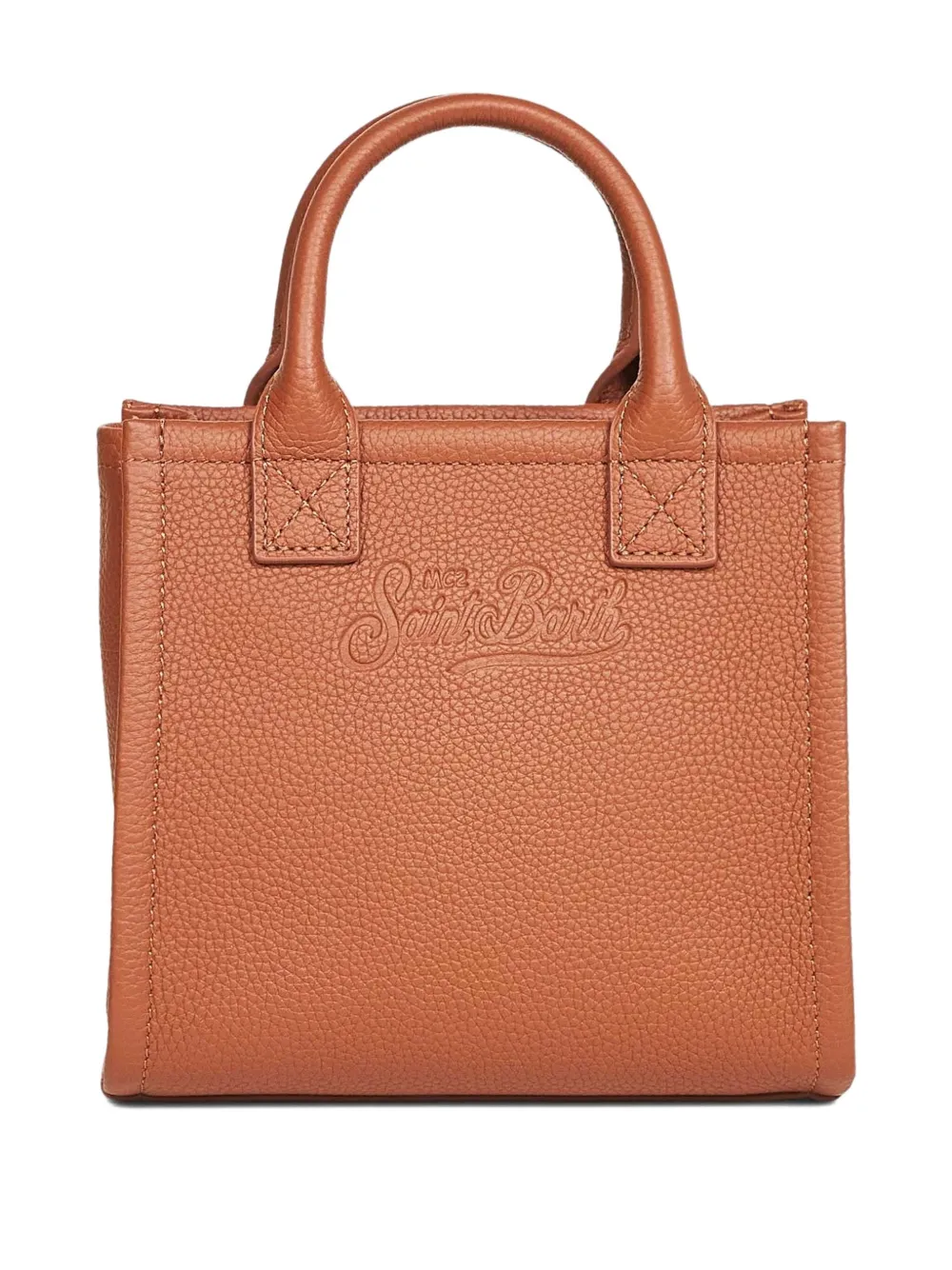 MC2 Saint Barth mini embossed grained leather tote bag - Bruin