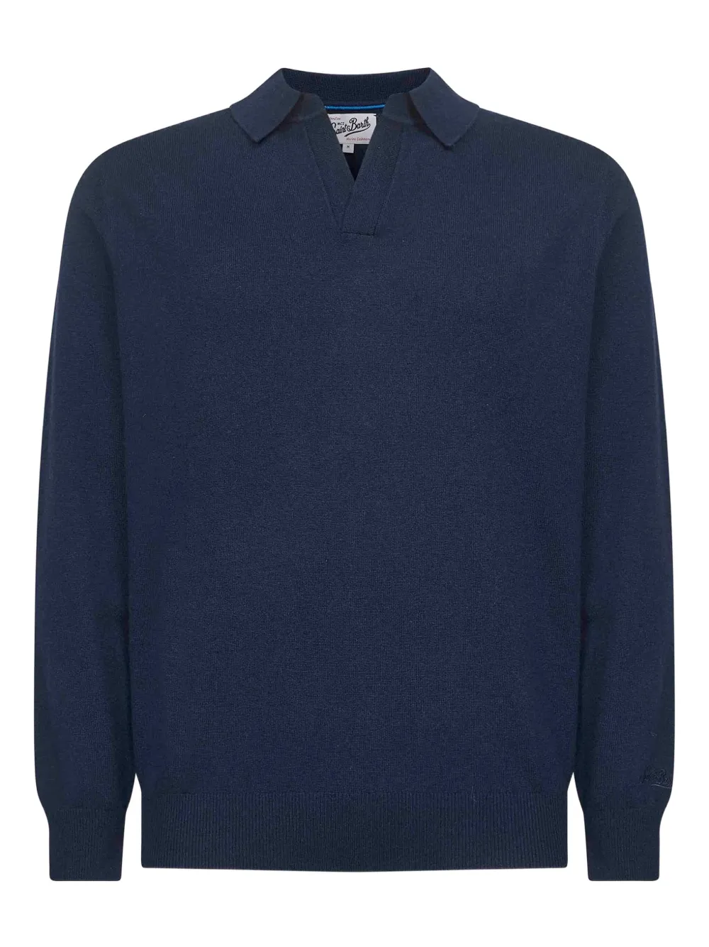 MC2 Saint Barth playera tipo polo tejida de canalé | azul | Image 1