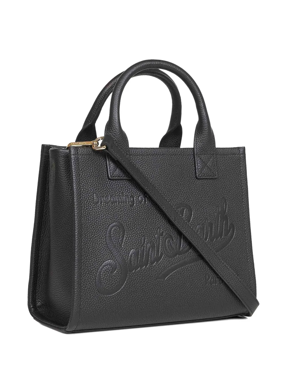 MC2 Saint Barth Vanity leren midi-shopper Zwart