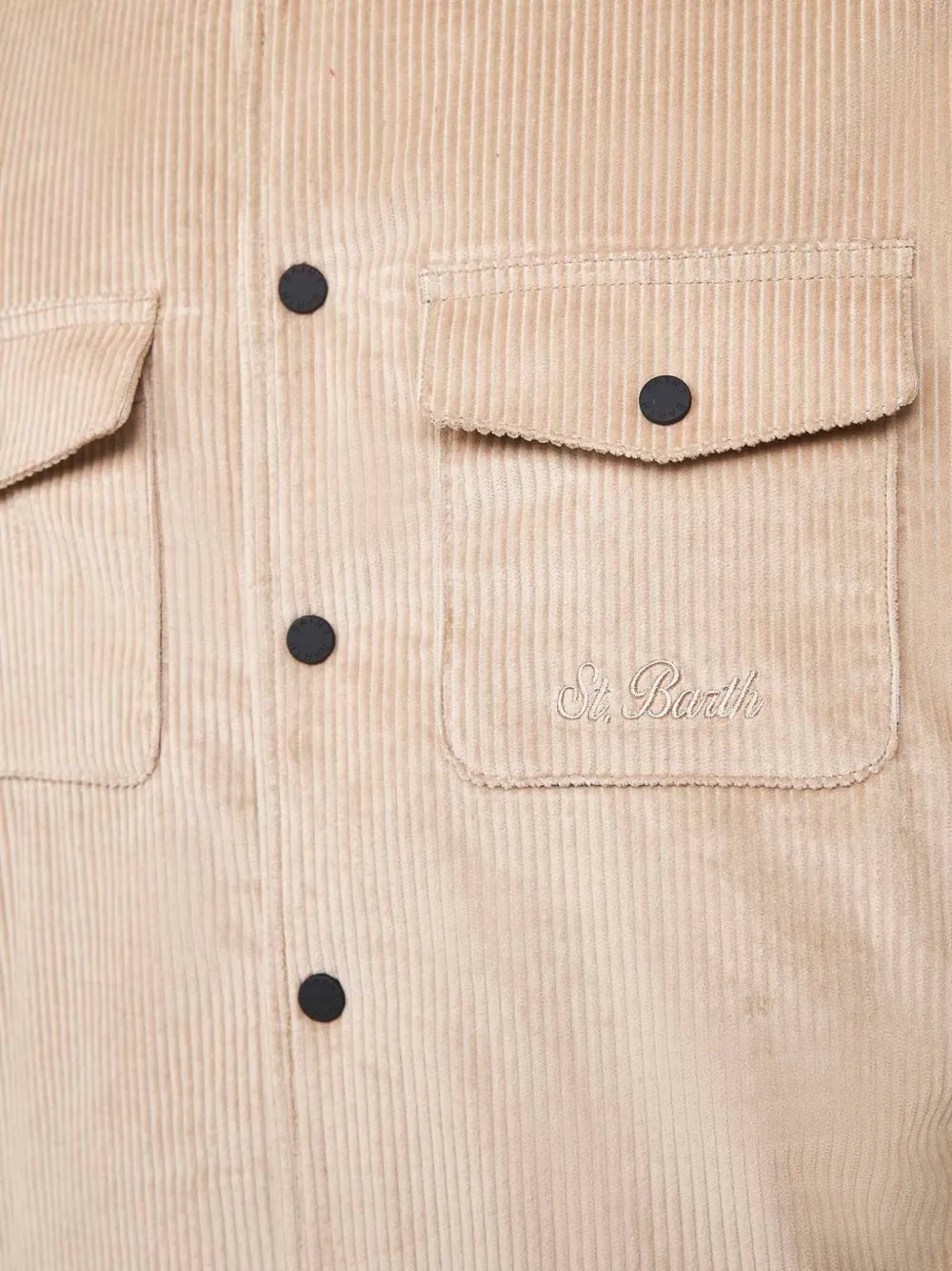 MC2 Saint Barth Jas met borstzak en drukknopen Beige