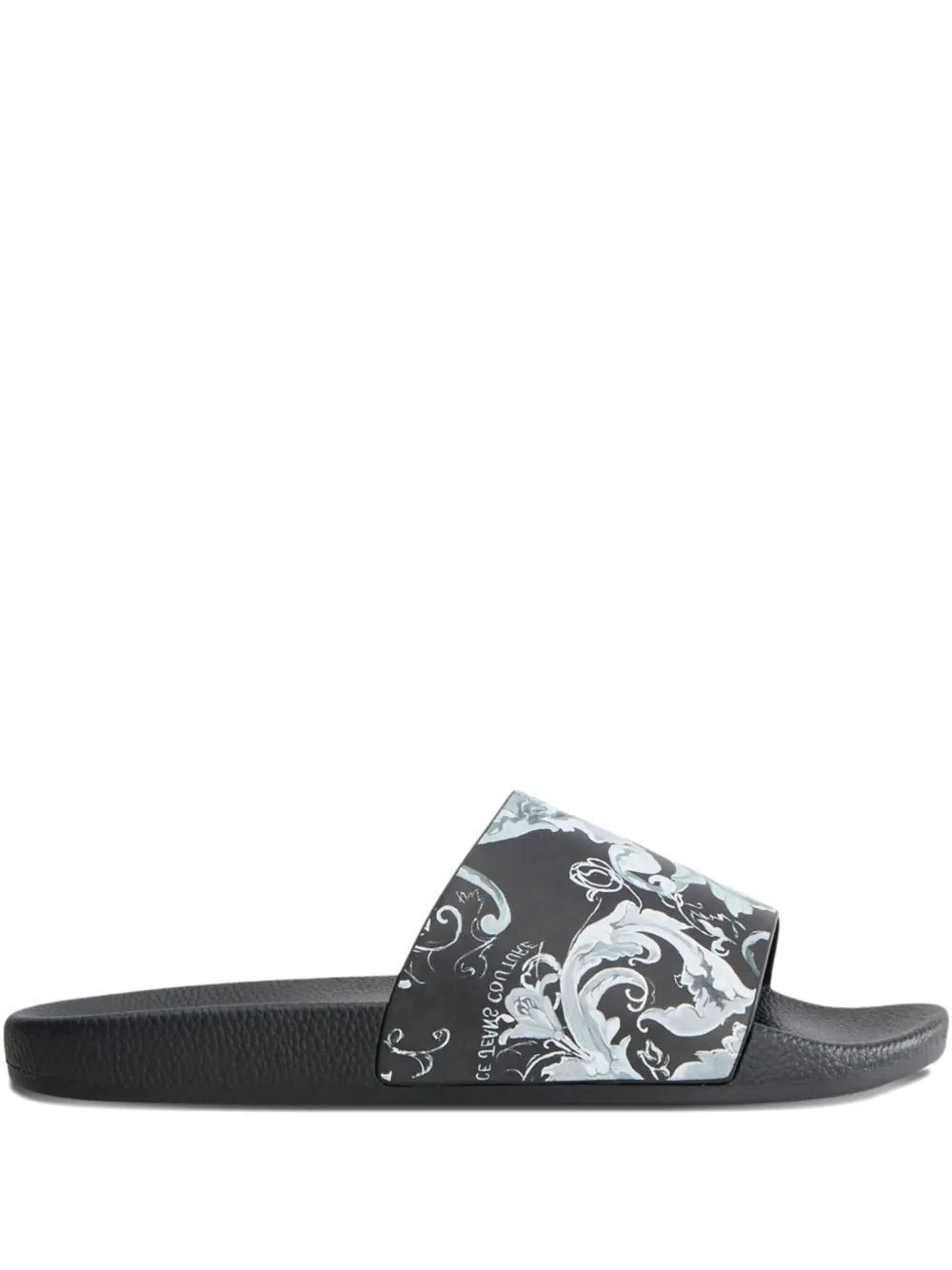Versace Jeans Couture Baroque Print Open Toe Sandals In Multi