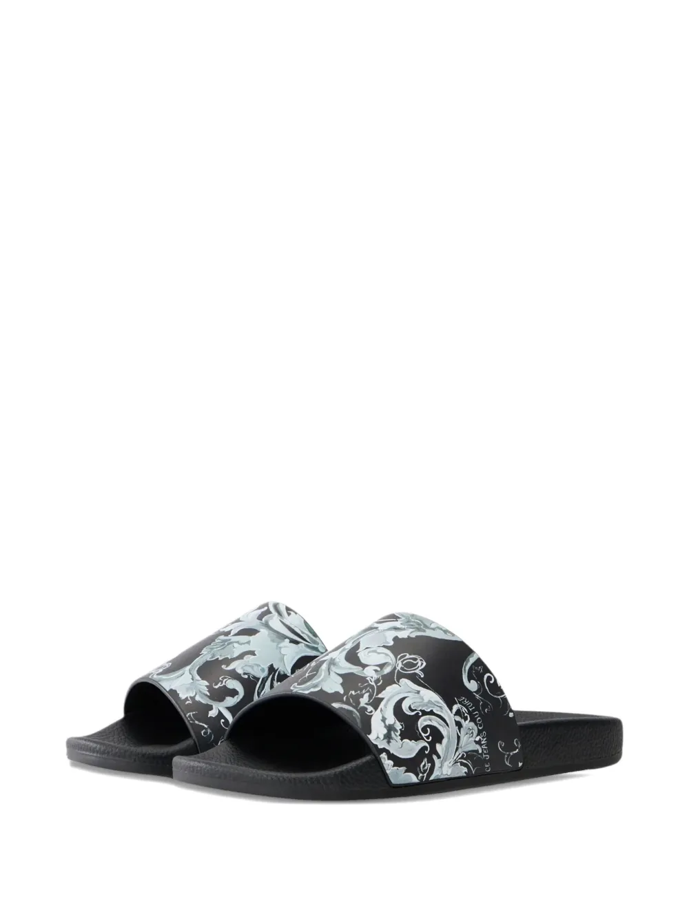 Versace Jeans Couture Baroque Print Open Toe Sandals In Multi