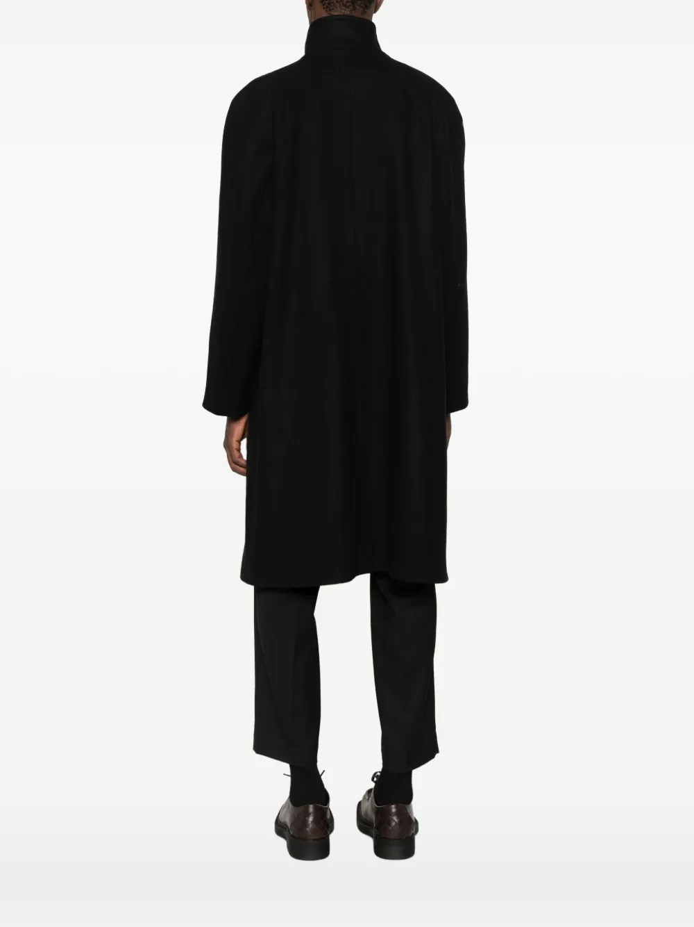 New York Resident Single-breasted Coat In Black