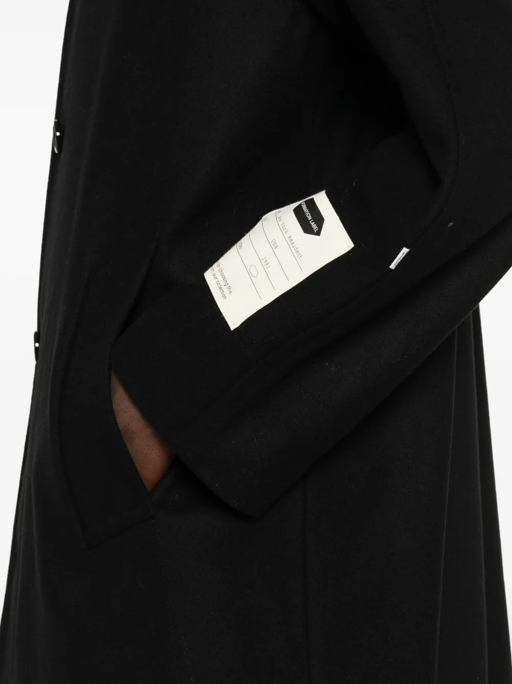 New York Resident Single-breasted Coat In Black