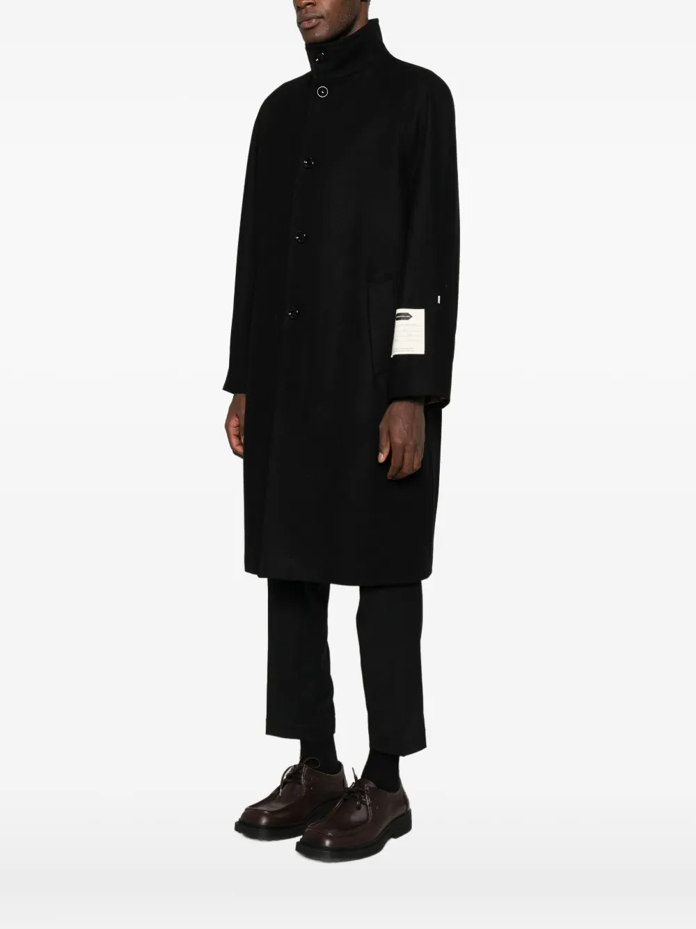 New York Resident Single-breasted Coat In Black