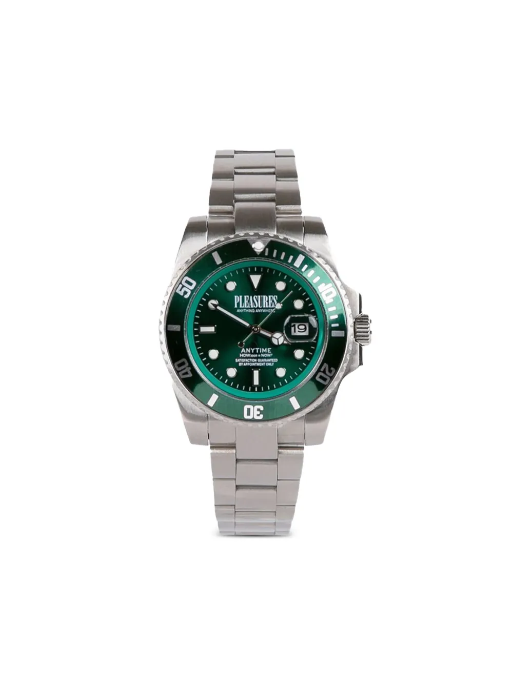 Pleasures+montre+Anytime+42+mm+en+acier+inoxydable+-+Vert