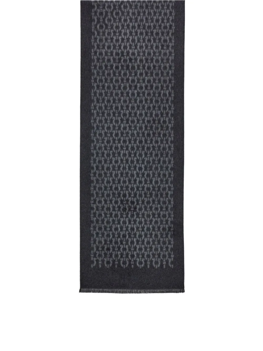 Ferragamo gancini-print silk scarf - Grijs