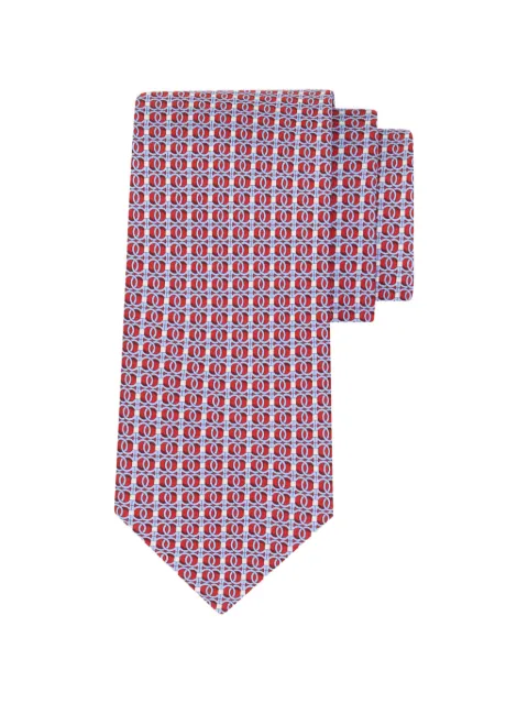 Ferragamo Gancini chain print silk tie