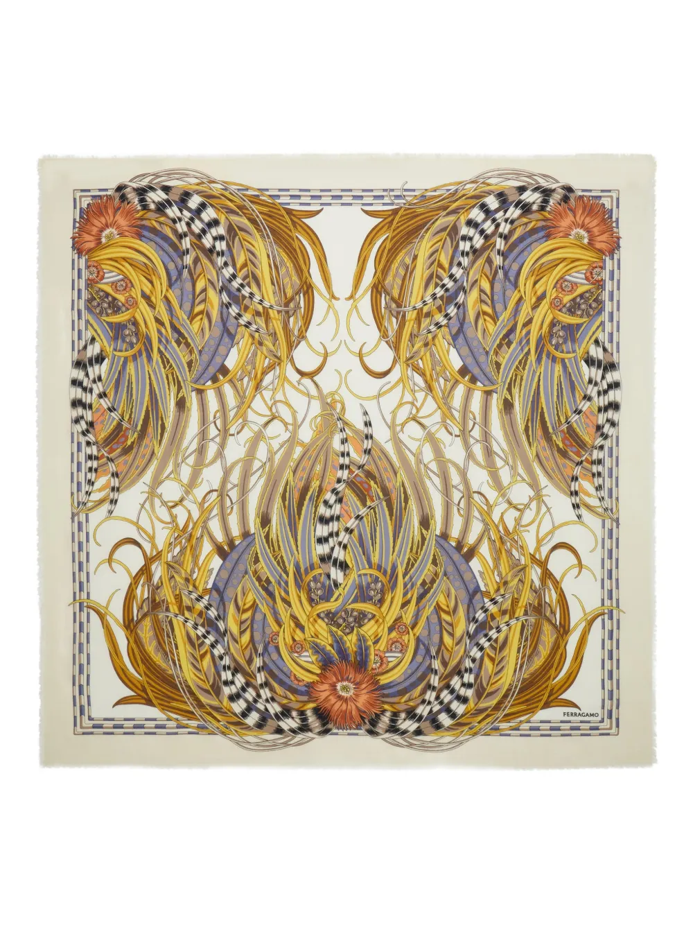 Ferragamo Rooster-print scarf | Neutrals | Image 1