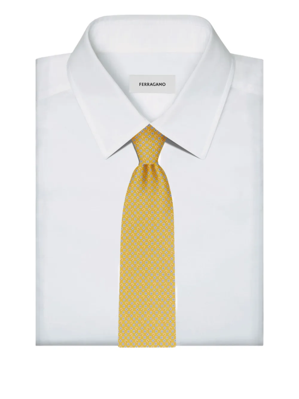 Ferragamo Zijden stropdas Geel