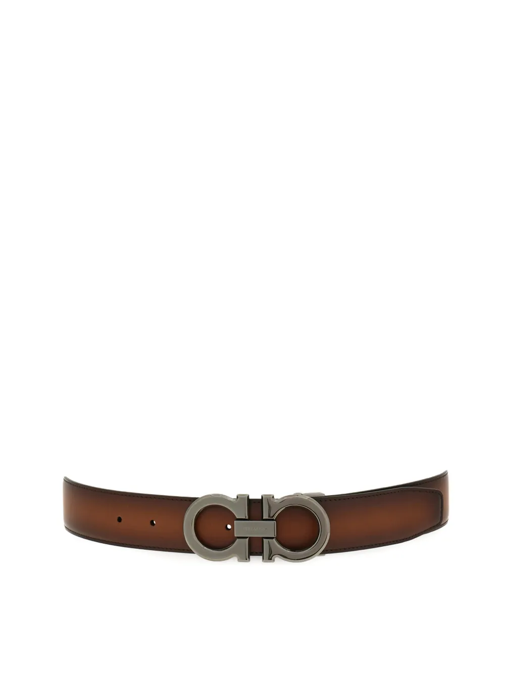Ferragamo Rectangular Buckle Reversible Belt In Brown