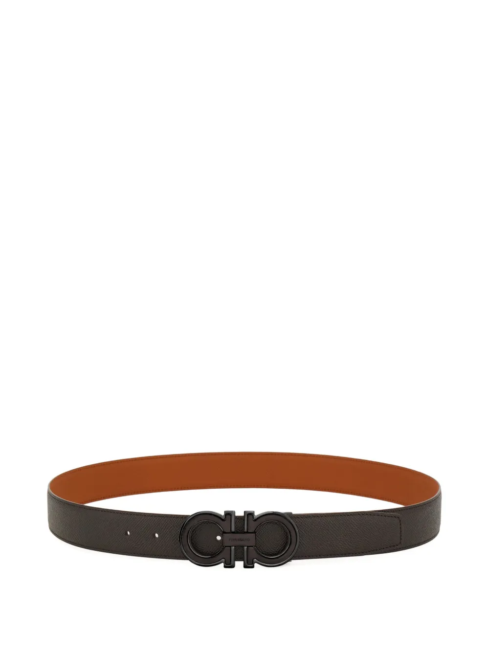 Ferragamo Reversible And Adjustable Gancini Belt In Brown