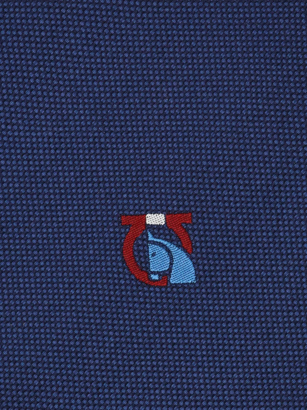 Ferragamo Stropdas met logo Blauw