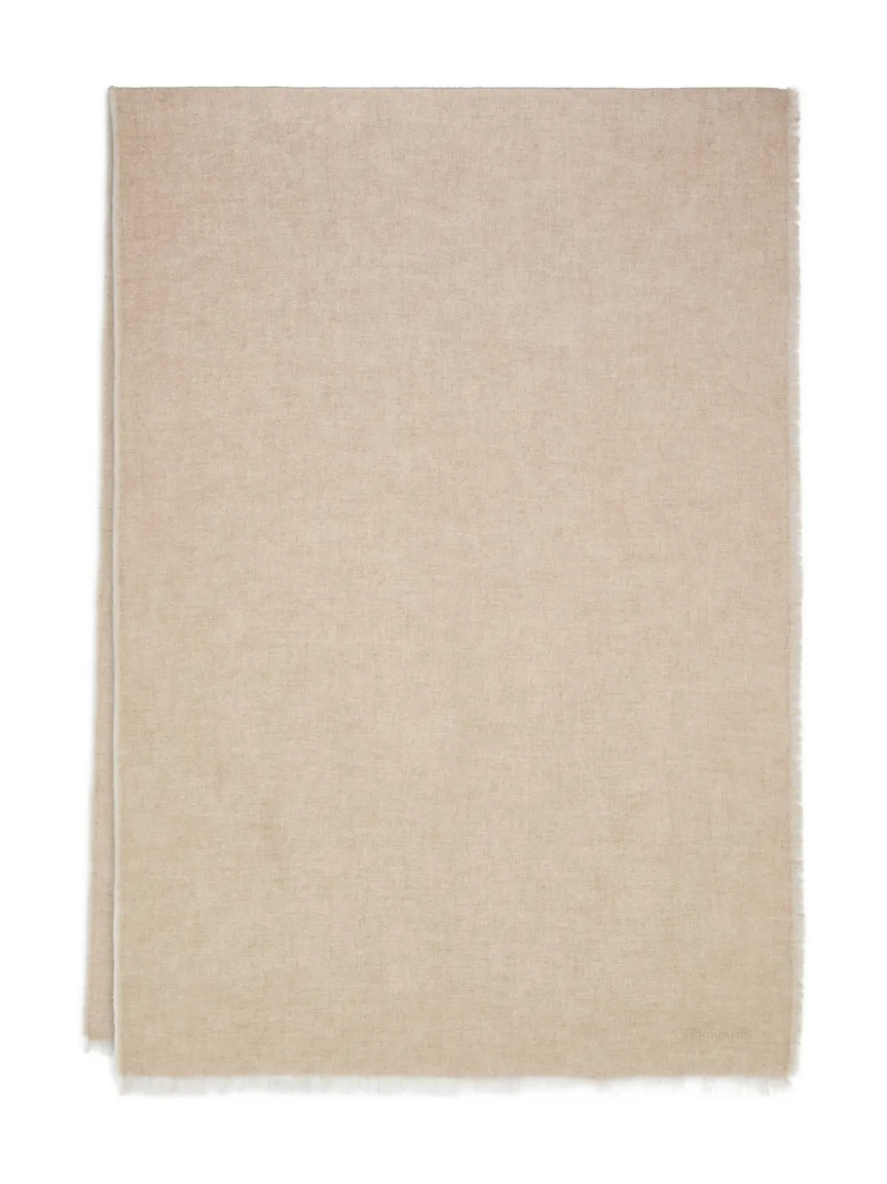 Ferragamo Embroidered-logo Scarf In Neutral