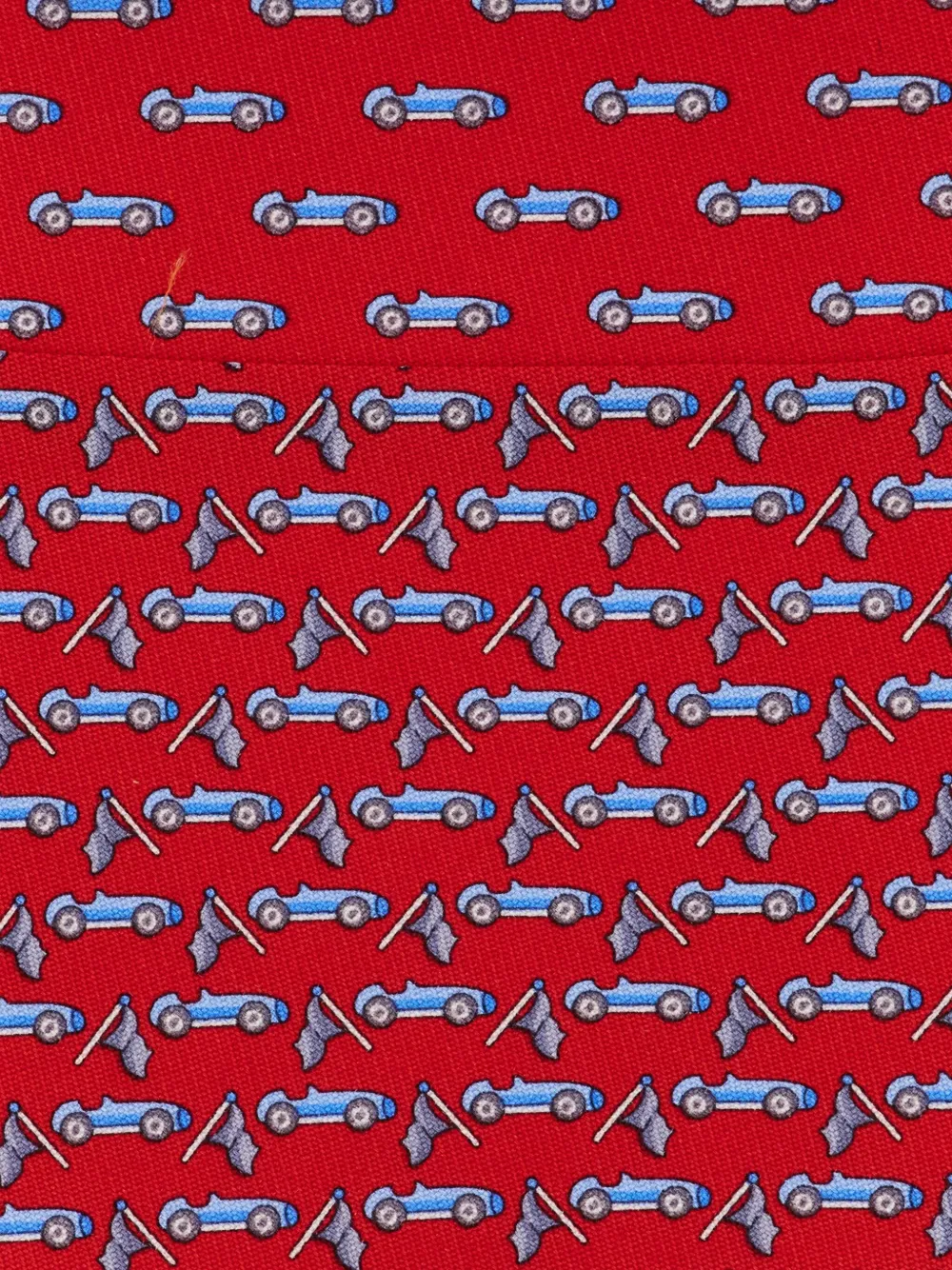 Ferragamo Zijden stropdas met race-print Rood