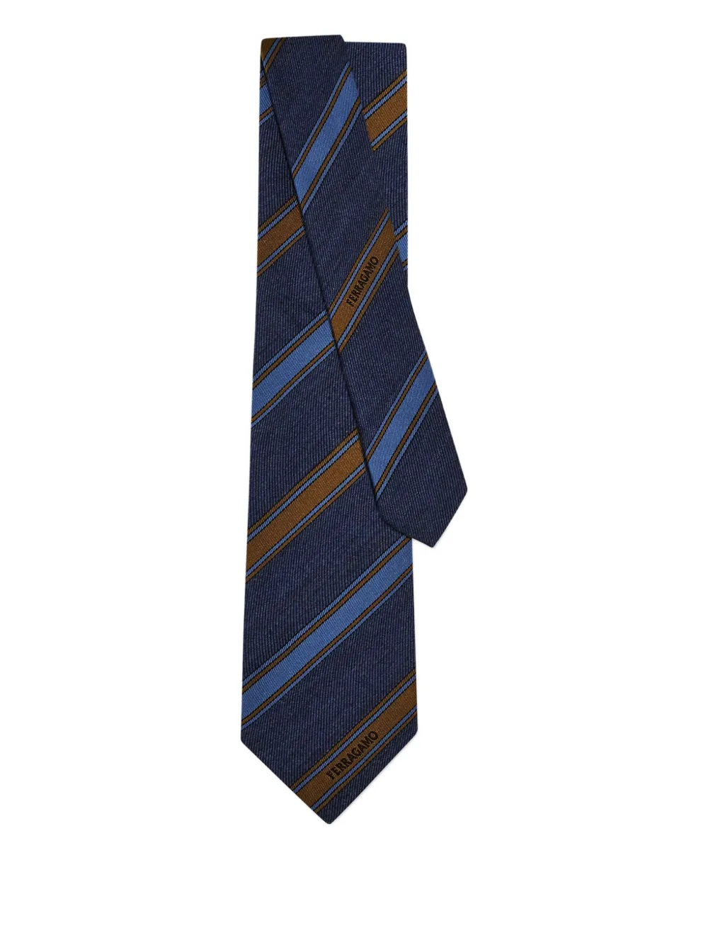 Ferragamo regimental jacquard tie - Blauw