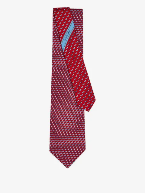 Ferragamo dachshund print silk tie