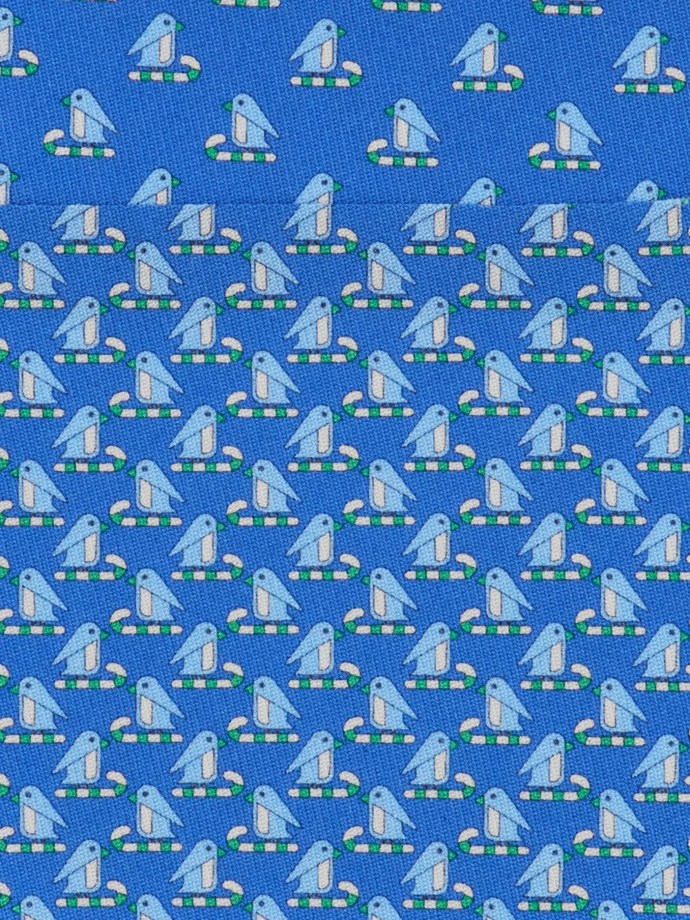 Ferragamo Zijden stropdas met pinguïn-print Blauw