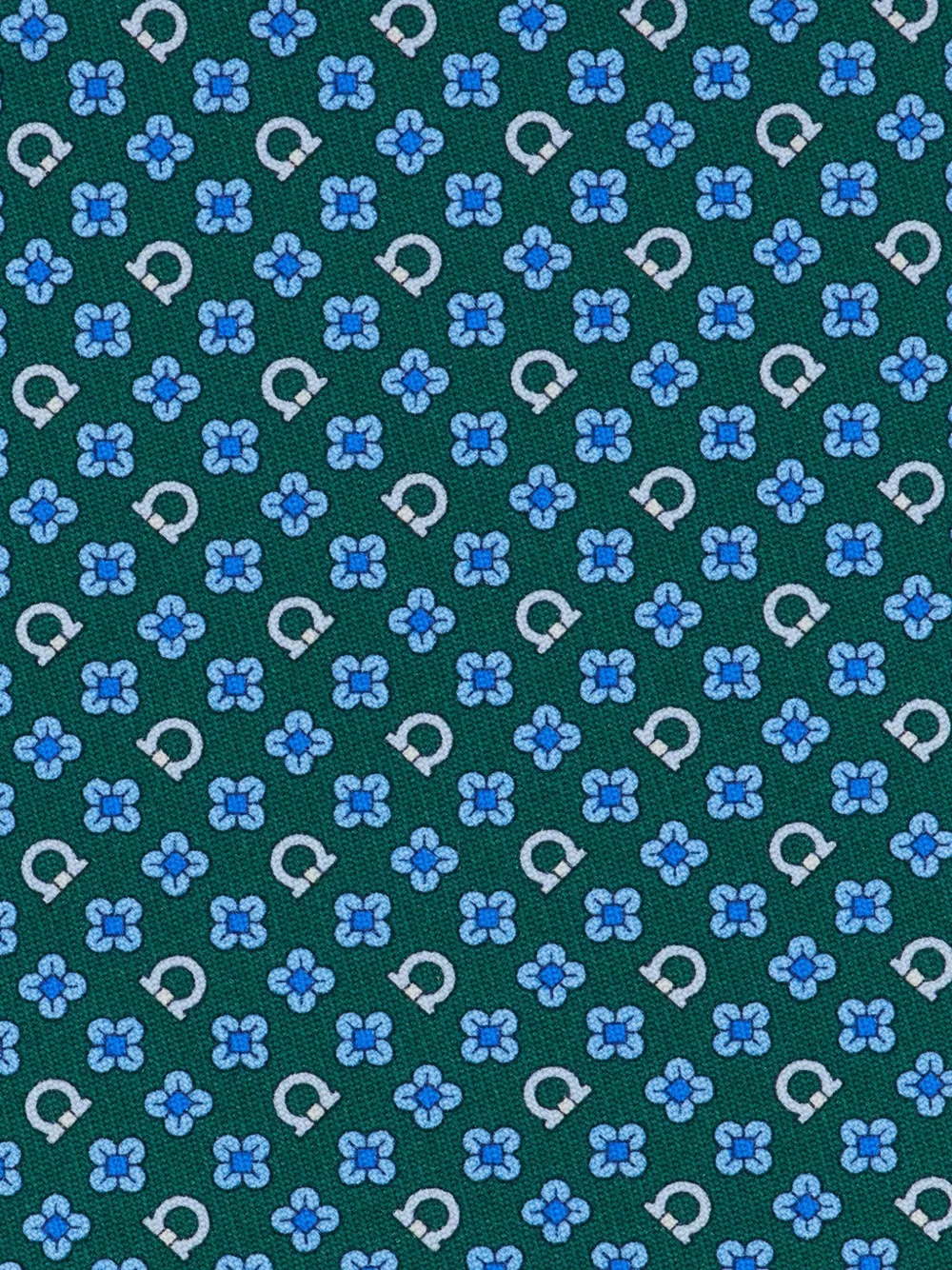 Ferragamo Zijden stropdas met bloemenprint Groen