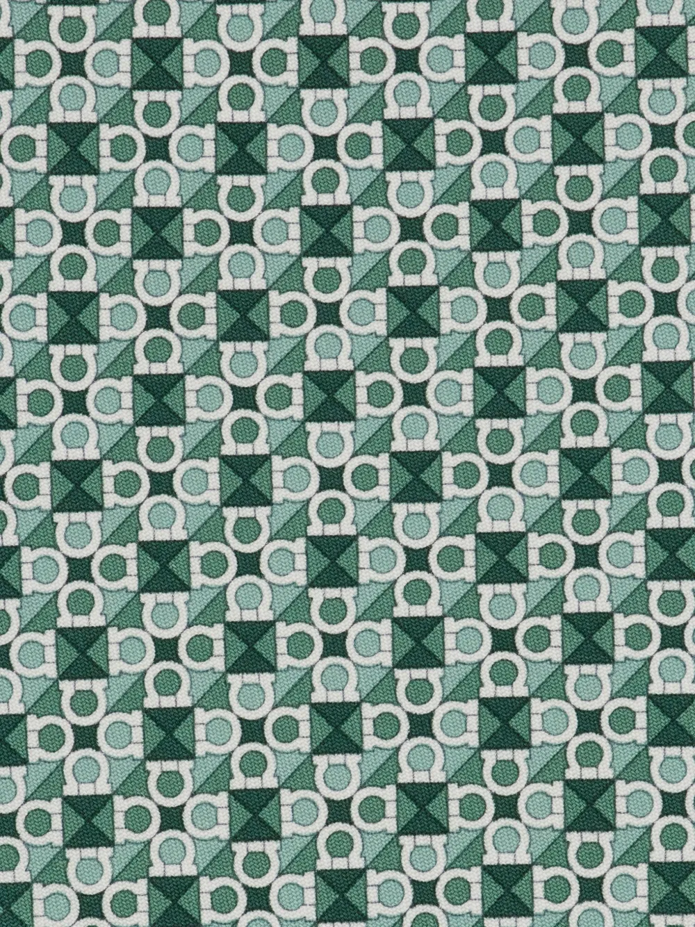 Ferragamo Square Print Silk Tie In Green