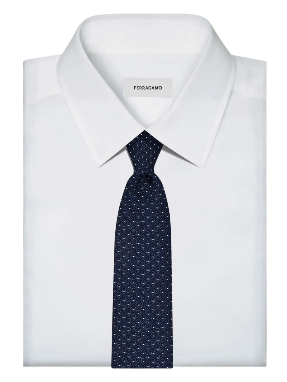 Ferragamo Stropdas met Gancini-patroon Blauw