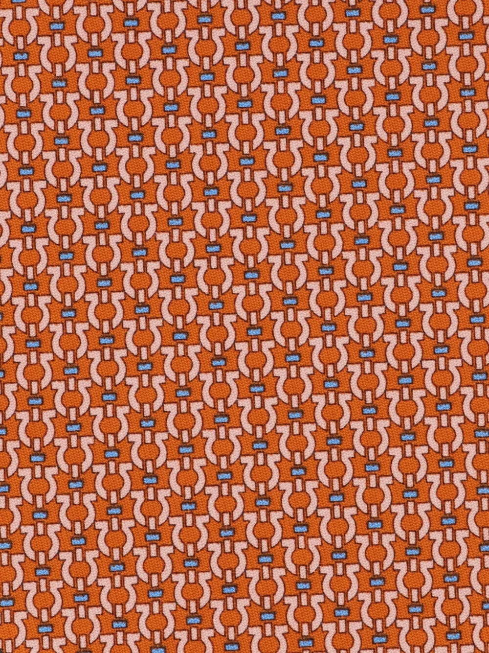 Ferragamo Gancini Print Silk Tie In Orange