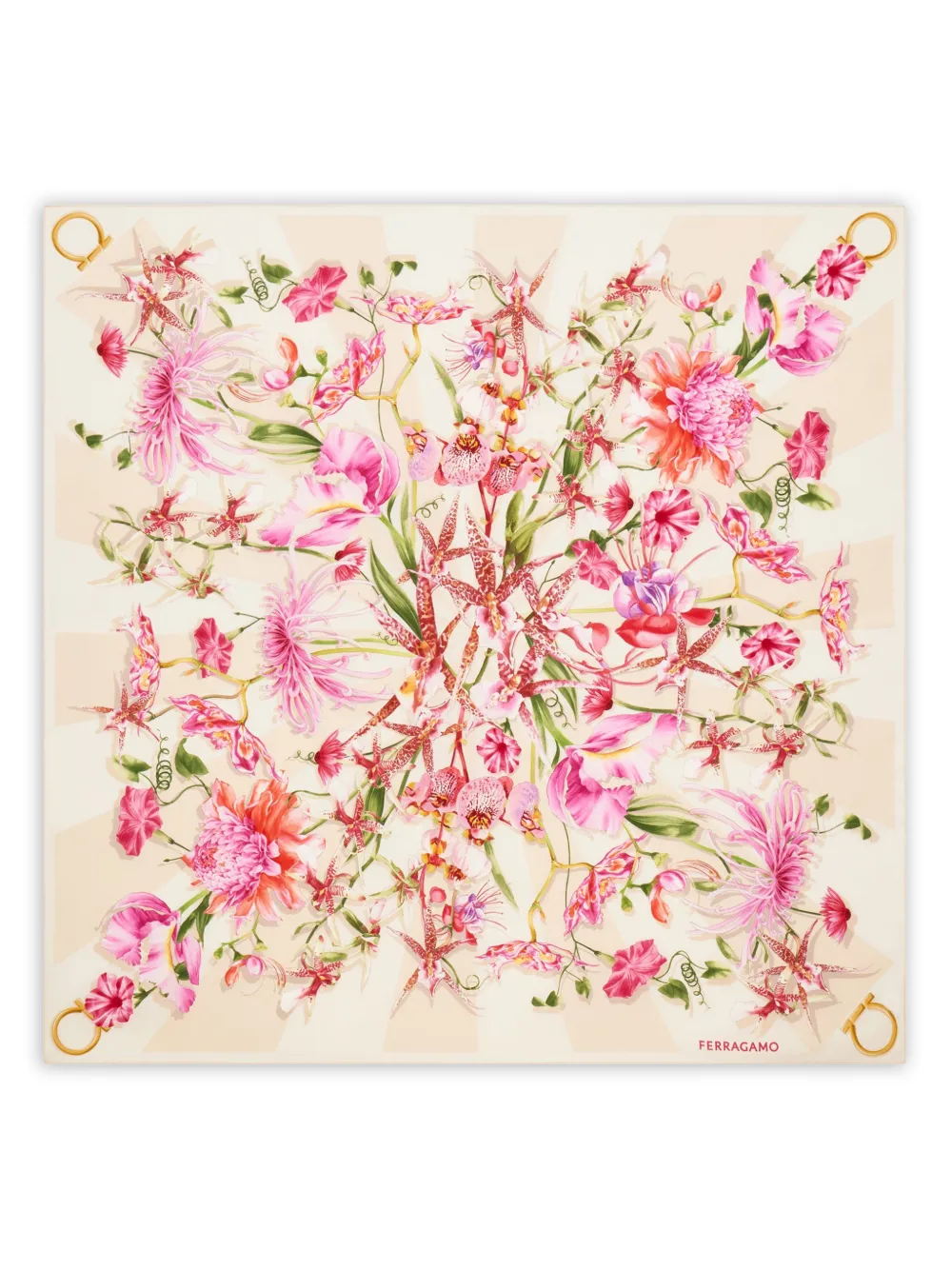Ferragamo gaia print silk scarf | Neutrals | Image 1