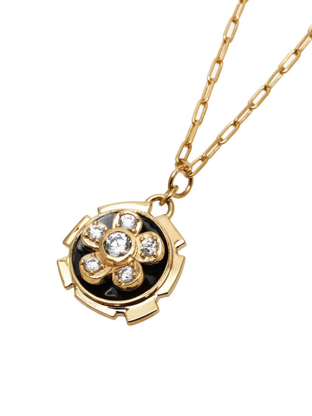 Ferragamo flower pendant necklace - Goud