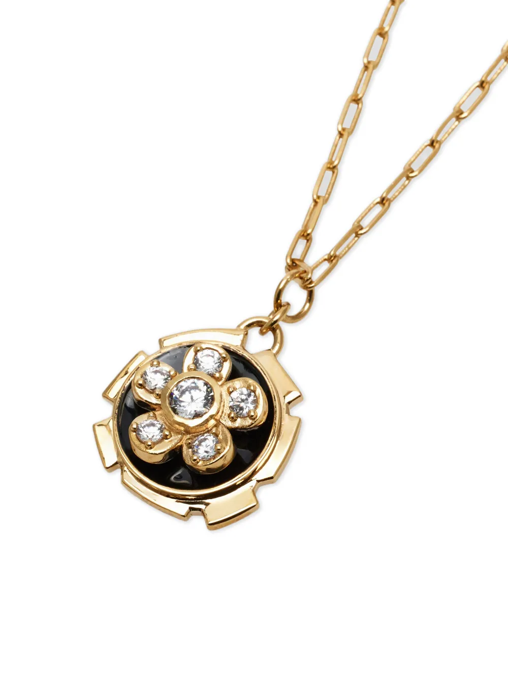  Ferragamo Flower Pendant Necklace - Gold 
