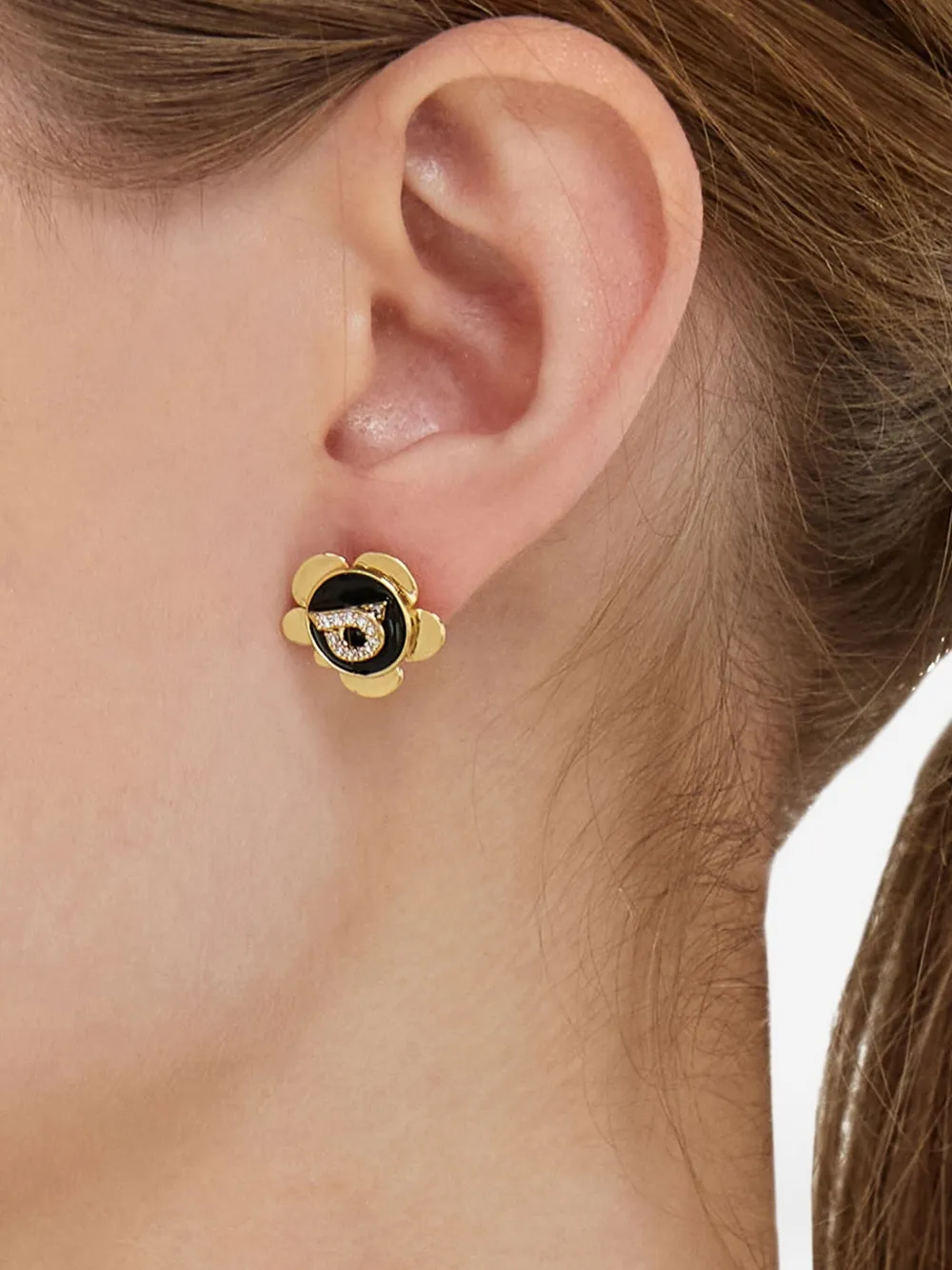 Ferragamo Gancini oorbellen met bedel - Goud