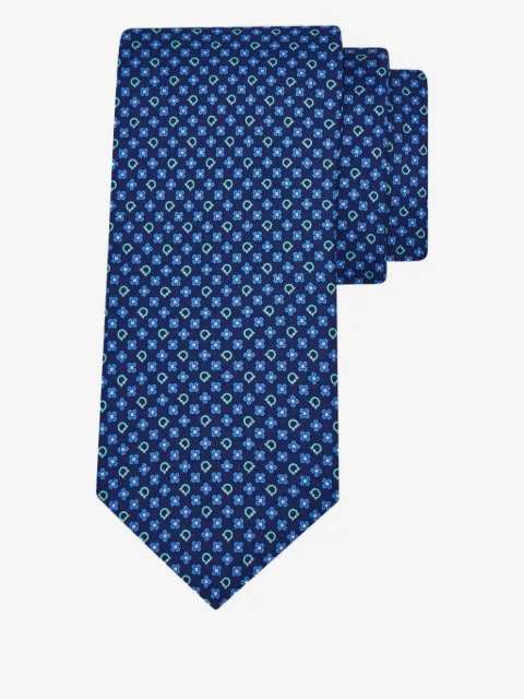 Ferragamo gancini flower print silk tie