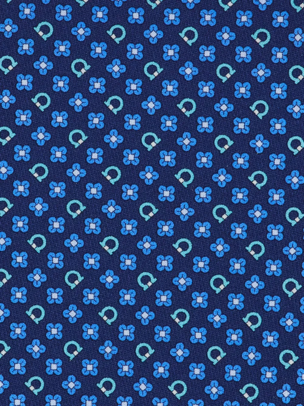 Ferragamo Gancini zijden stropdas met bloemenprint Blauw