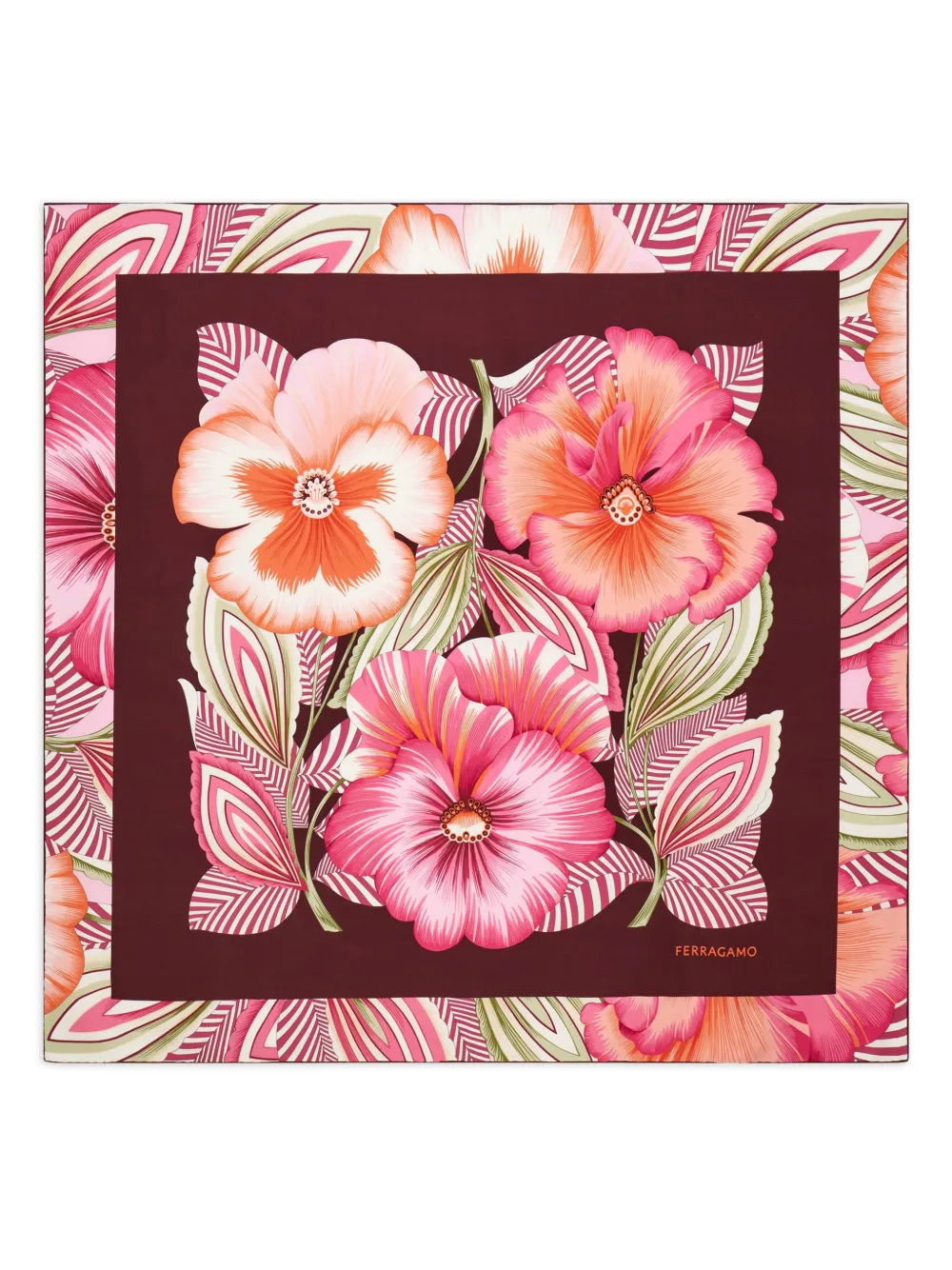 Ferragamo Brezza-print silk scarf | Pink | Image 1