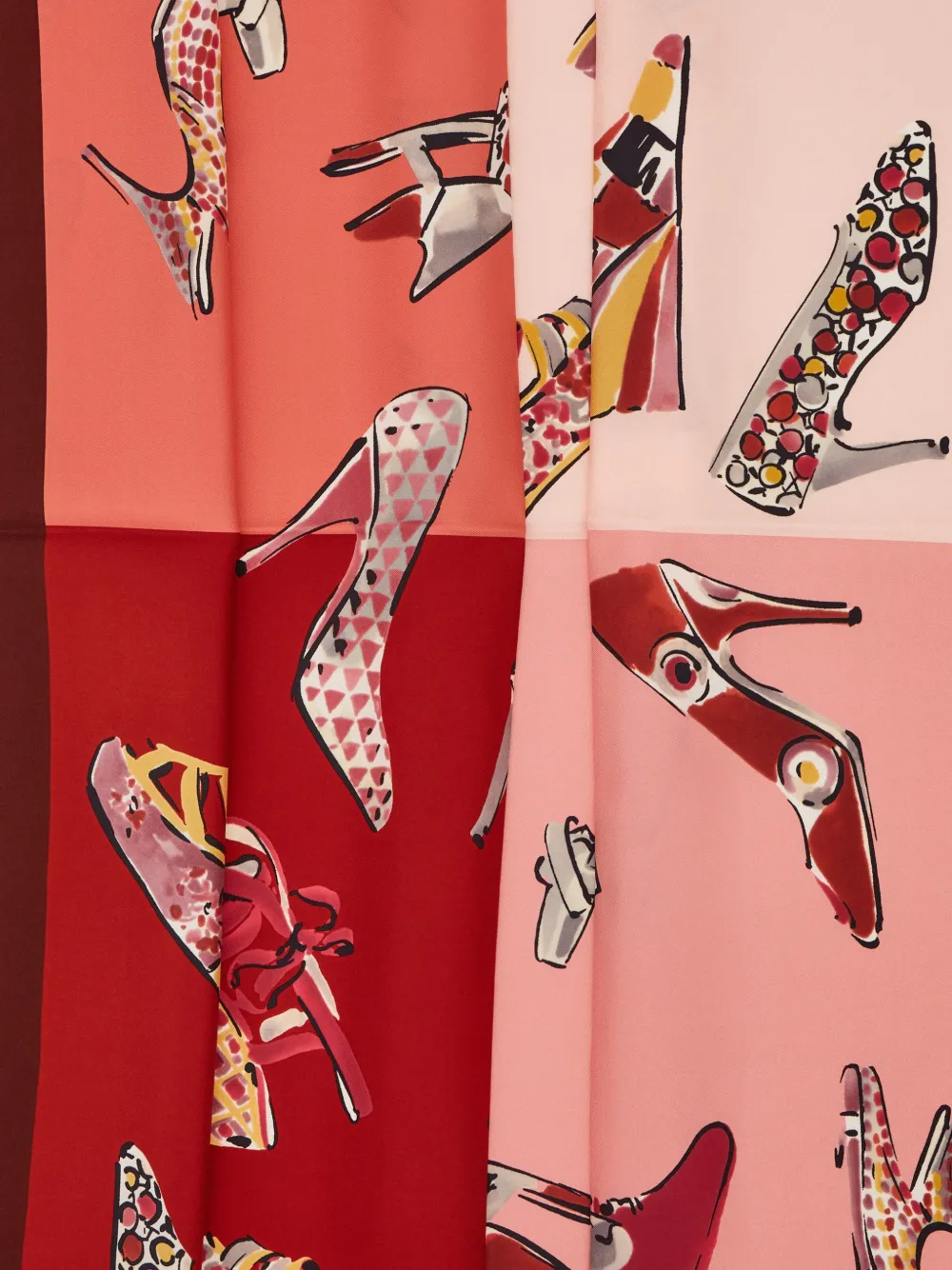 Ferragamo Genio Shoe Print Silk Scarf In Pink