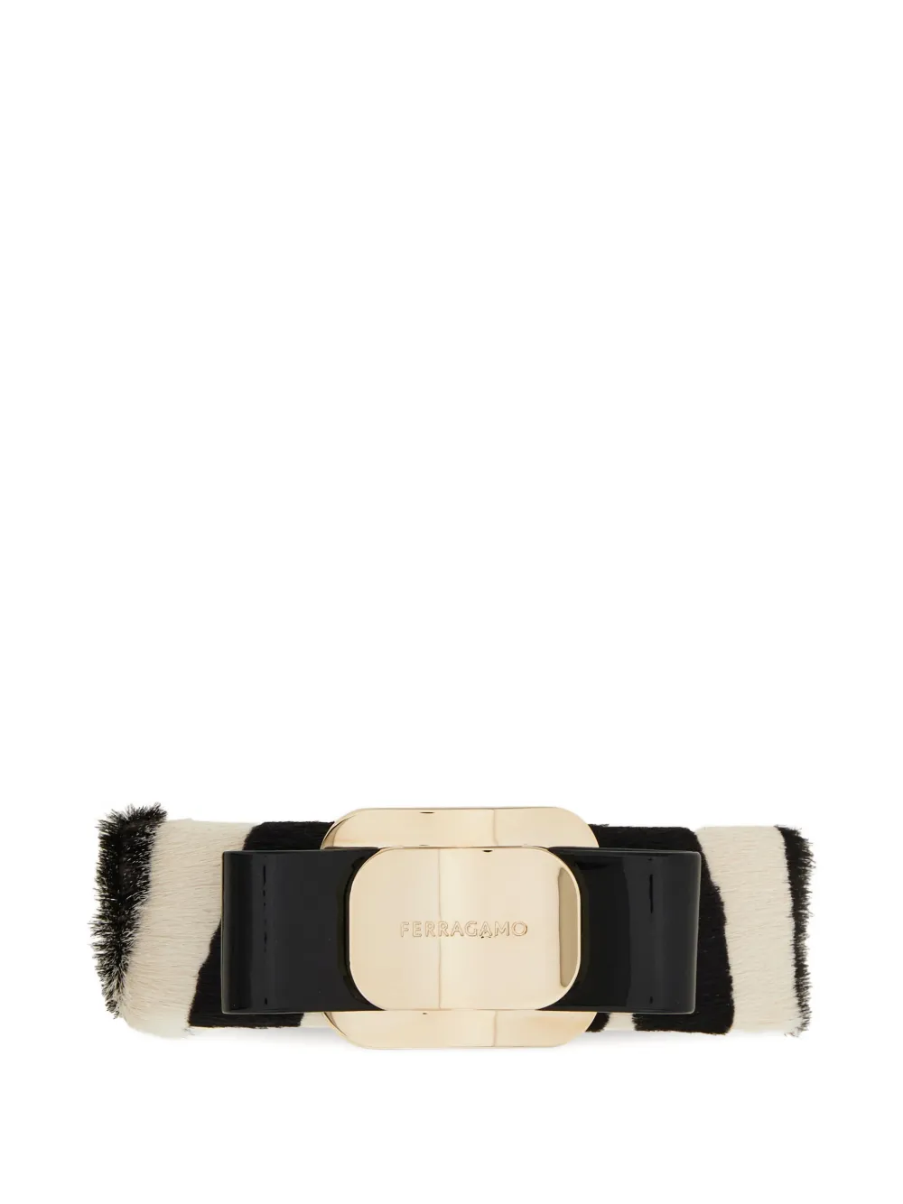 Ferragamo Vara Bow zebra-print hairclip - Nero