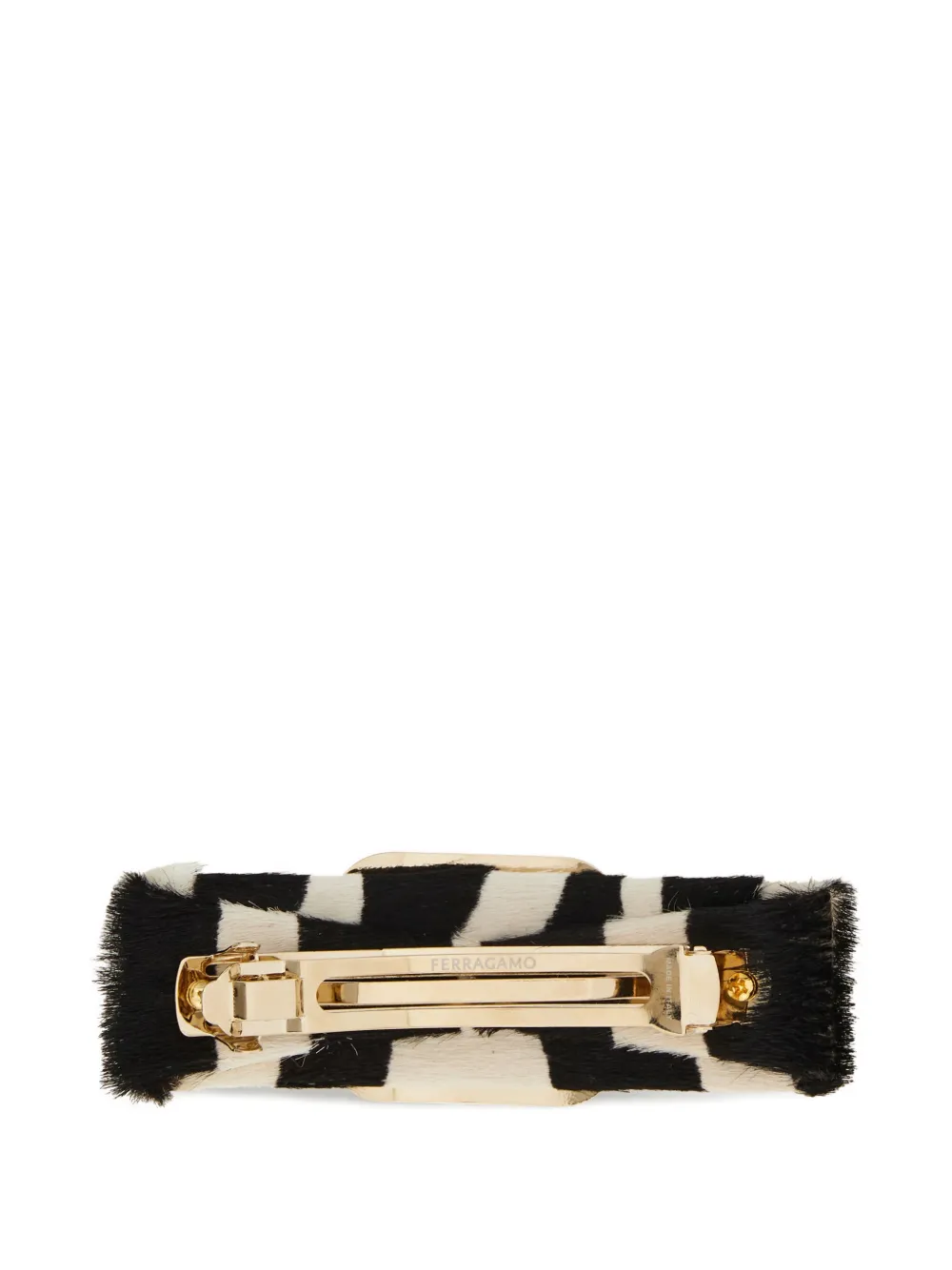 Ferragamo Vara Bow haarclip met zebraprint Zwart