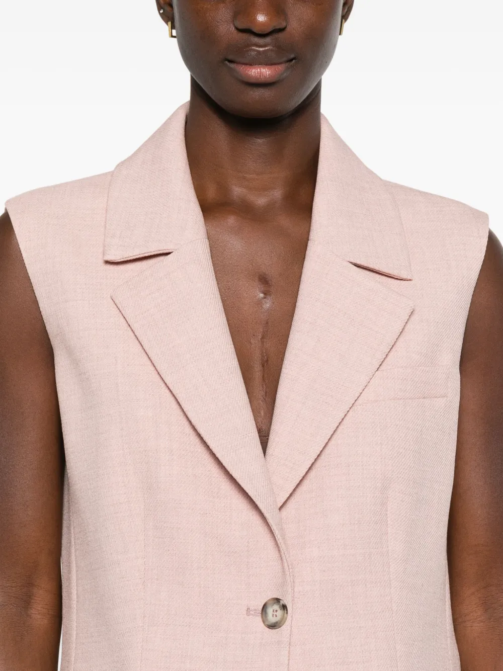 Liu •jo Single-breasted Gilet In Pink