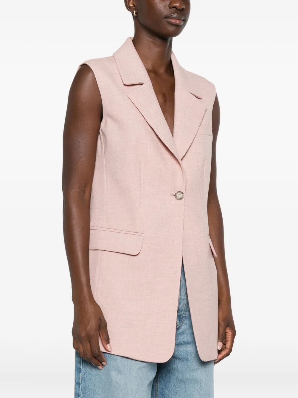 Liu •jo Single-breasted Gilet In Pink