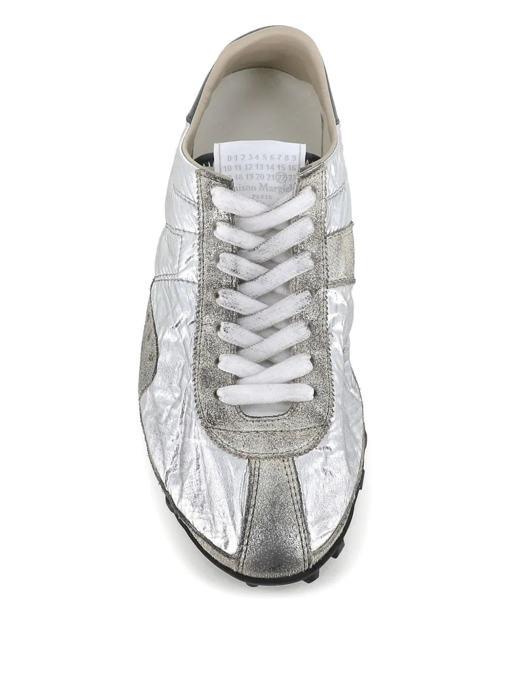 Maison Margiela textured lace-up sneakers Zilver