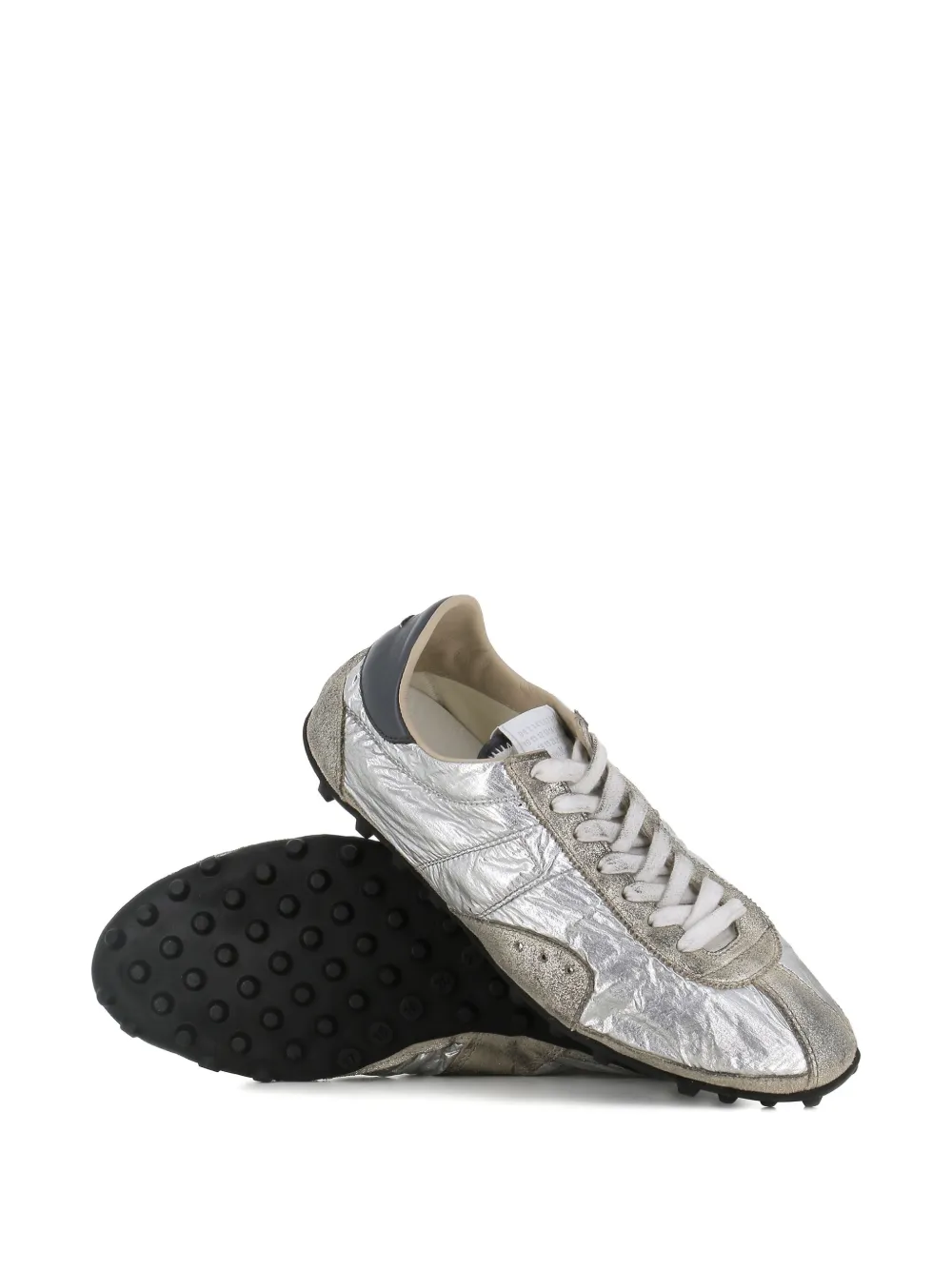 Maison Margiela textured lace-up sneakers Zilver