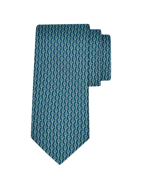 Ferragamo tennis print silk tie