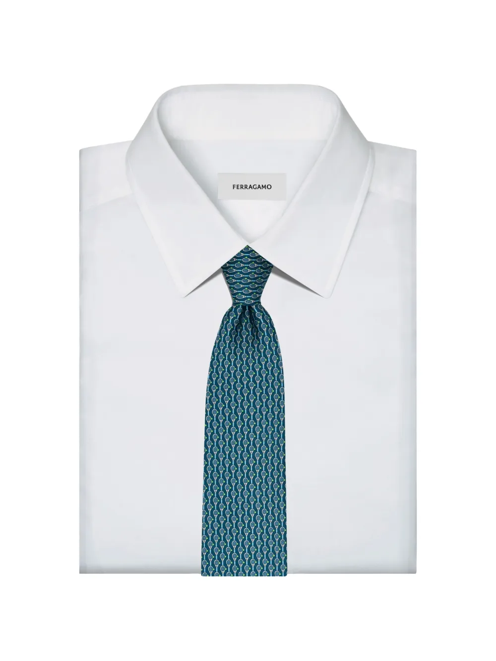 tennis-print silk tie