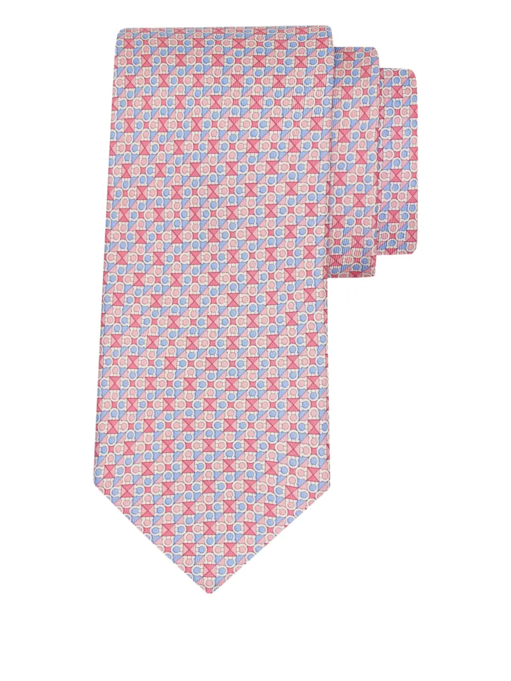 Ferragamo graphic-print silk tie - Roze
