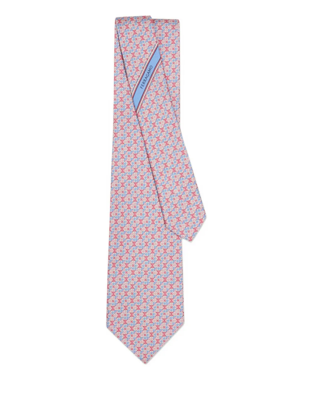 Ferragamo graphic-print silk tie | Pink | Image 1