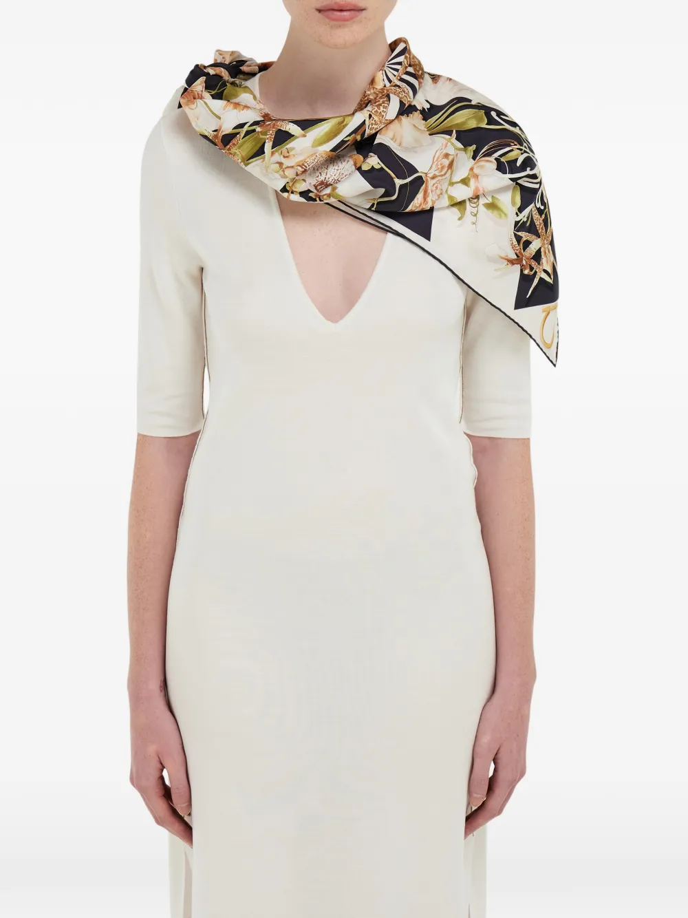 Ferragamo Gaia Print Silk Scarf In Multi