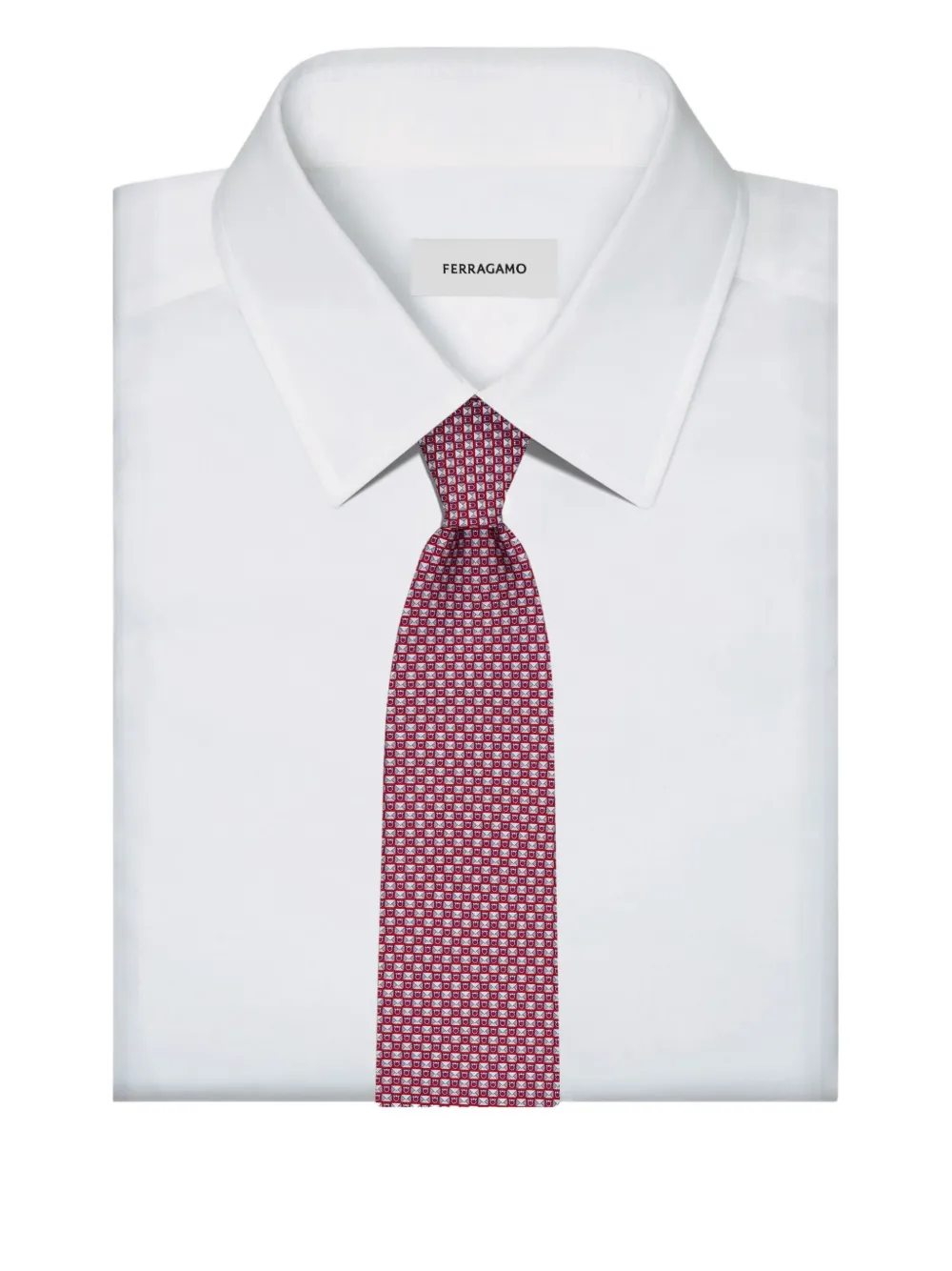 Ferragamo Zijden stropdas met print Rood