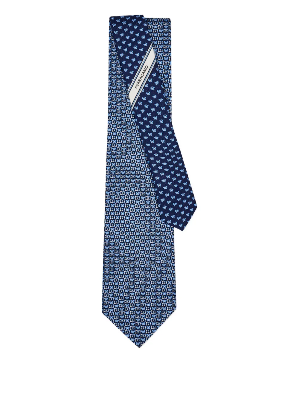 Ferragamo butterfly-print silk tie | Blue | Image 1