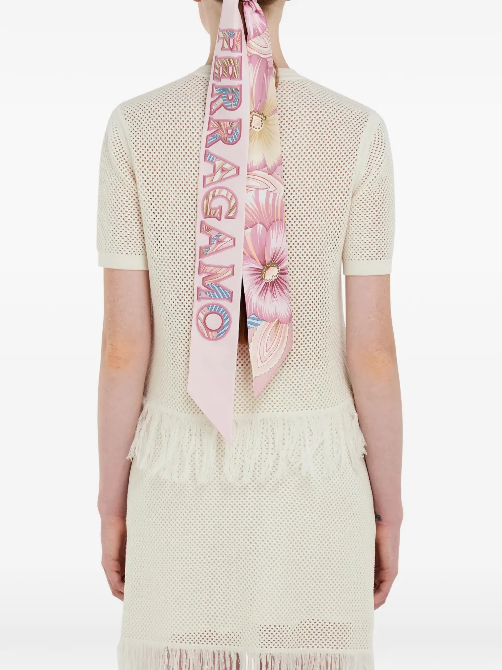 Ferragamo Brezza-print silk scarf - Roze